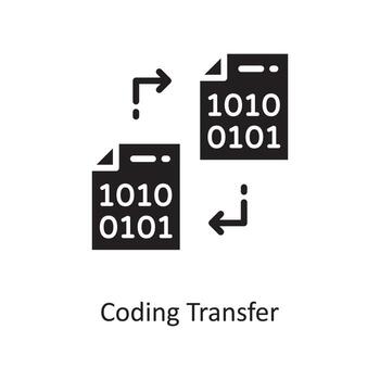 Coding Transfer Vector Solid Icon Design illustration. Cloud Computing Symbol on White background EPS 10 File