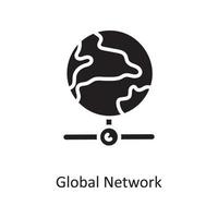 Global Network Vector Solid Icon Design illustration. Cloud Computing Symbol on White background EPS 10 File
