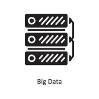 ilustración de diseño de icono sólido de vector de datos grandes. símbolo de computación en la nube en el archivo eps 10 de fondo blanco