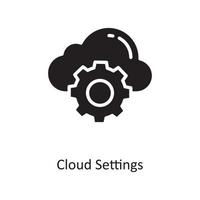 Cloud Settings Vector Solid Icon Design illustration. Cloud Computing Symbol on White background EPS 10 File