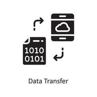 ilustración de diseño de icono sólido de vector de transferencia de datos. símbolo de computación en la nube en el archivo eps 10 de fondo blanco