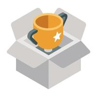 An icon design of trophy box vector