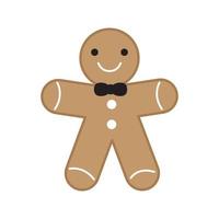 Vector illustration of cute gingerbread man isolated on white background.