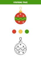 Color cute Christmas ornament. Worksheet for kids. vector