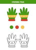 guantes de invierno de color rojo y verde. hoja de trabajo para niños. vector