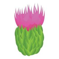 Thistle scottish flower icon, cartoon style vector