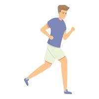 Running teenager icon cartoon vector. Teen boy vector