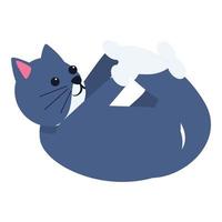 Playful cat happy icon, cartoon style vector