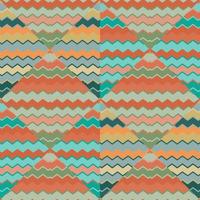 Creative zig zag wave seamless pattern. Hand drawn lines mosaic ornament. Retro stripes print wallpaper. vector
