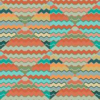 Creative zig zag wave seamless pattern. Hand drawn lines mosaic ornament. Retro stripes print wallpaper. vector