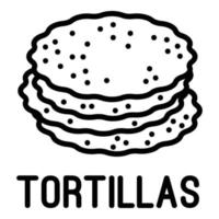 icono de tortillas, estilo de esquema vector