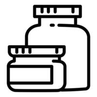 Sport nutrition jars icon, outline style vector