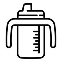 Infant sippy cup icon, outline style vector