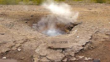 hd video av en små gejser i island. hd video. litli, geysir