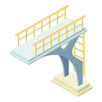 City pool diving board icon, isometric style vector