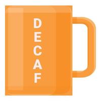 Decaf mug icon, cartoon style vector