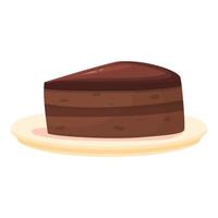 Chocolate cake icon cartoon vector. Austrian food vector