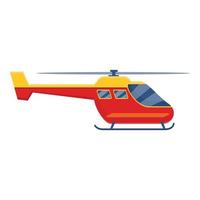 Emergency rescue helicopter icon, cartoon style vector