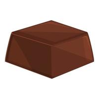 vector de dibujos animados de icono de bloque de chocolate. trozo de cacao