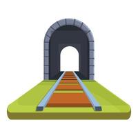 icono de montaña de túnel, estilo de dibujos animados vector