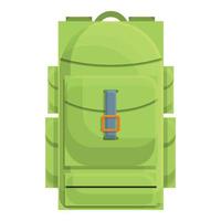 Camping backpack icon, cartoon style vector