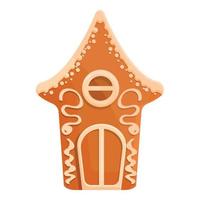 Tasty gingerbread icon, cartoon style vector