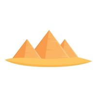 Pyramid wonders icon cartoon vector. Sand cairo vector