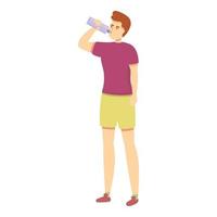 Athlete drink water icon cartoon vector. Sport man vector