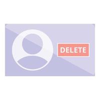 Delete network user icon, cartoon style vector