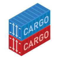 Port containers icon, isometric style vector