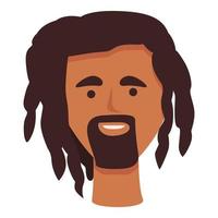 Dreadlocks boy icon cartoon vector. African hair vector