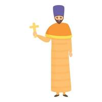 Christian pope icon, cartoon style vector