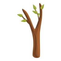 Thin tree trunk icon, cartoon style vector