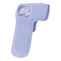 Laser scanning thermometer icon, cartoon style vector