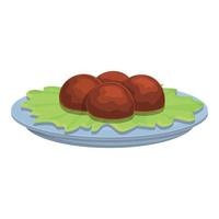 Grilled falafel icon, cartoon style vector