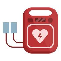 Cardiac defibrillator icon, cartoon style vector