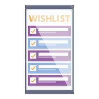 Smartphone wishlist icon cartoon vector. Store list vector