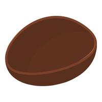 Chocolate egg icon, isometric style vector