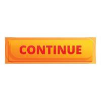 Continue interface button icon, cartoon style vector