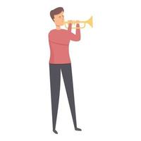 tocar el vector de dibujos animados de icono de trompeta. escuela de Musica