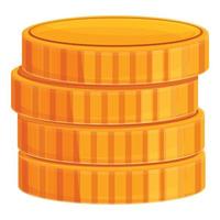 Golden coins icon, cartoon style vector