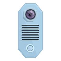 Door video intercom icon cartoon vector. Phone system vector