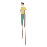 vector de dibujos animados de icono de caminante en zancos. pierna callejera