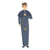 Clergyman priest icon, cartoon style vector