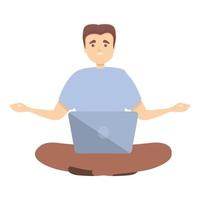 especialista en ti meditar icono vector de dibujos animados. concentracion de trabajo