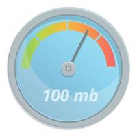 Internet speed computer icon, cartoon style vector