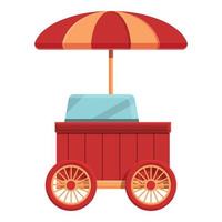 Fast food cart icon, cartoon style vector