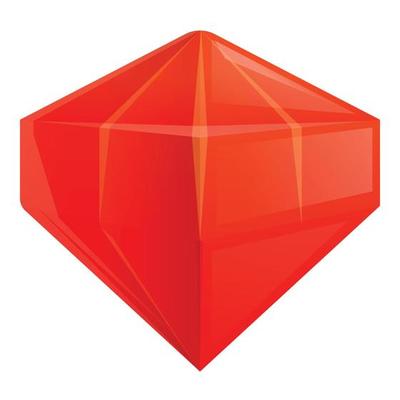 Ruby gemstone interface icon, cartoon style