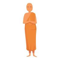 vector de dibujos animados de icono de monje de buda. sacerdote meditar