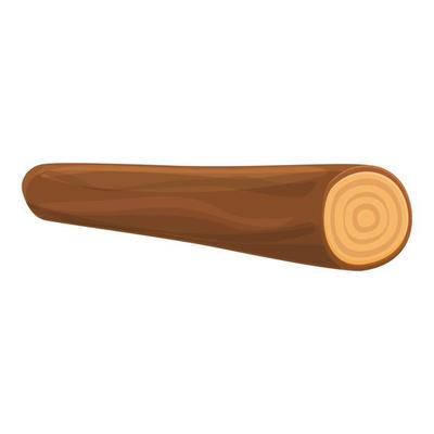 Wood round trunk icon, cartoon style